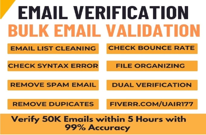 Gig Preview - Do bulk email verification and email list cleaning