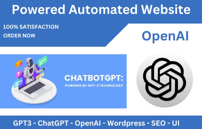 Gig Preview - Create  chatgpt3 ai design open ai automated  wordpress website