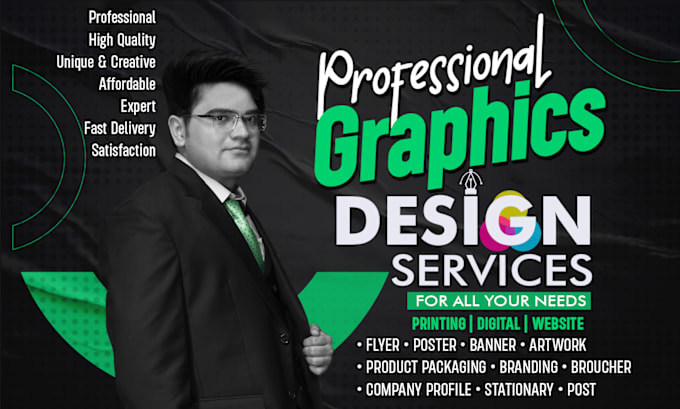 Gig Preview - Provide professional graphic design services for all your needs