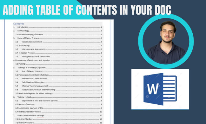 Gig Preview - Adjust any issue with the table of content  in your word document