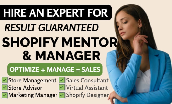 Gig Preview - Be your shopify virtual assistant shopify manager shopify marketing mentor