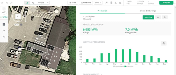 Gig Preview - Solar  system design on aurora solar