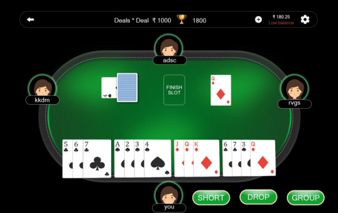 Gig Preview - Give reskinned real money rummy android game design with web