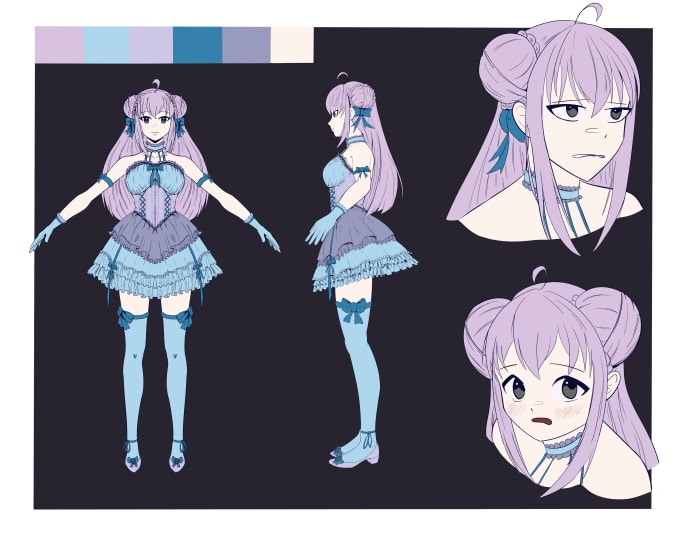 Gig Preview - Make character sheet design in anime and manga style