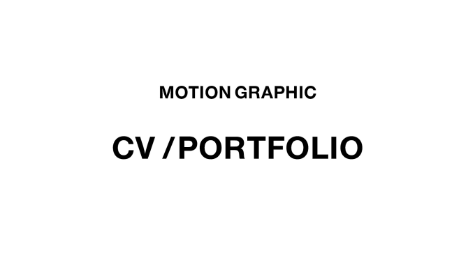 Gig Preview - Create a motion graphics CV portfolio video