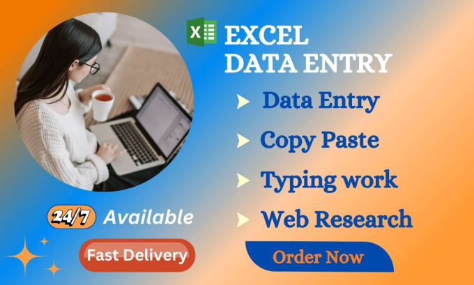 Gig Preview - Be your perfect excel data entry operator