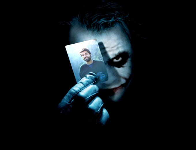 Place your photograph in heath ledger joker card pose by Rahulgurnani