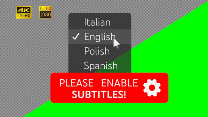 Gig Preview - Youtube buttons green screen transparent subtitles and custom animation