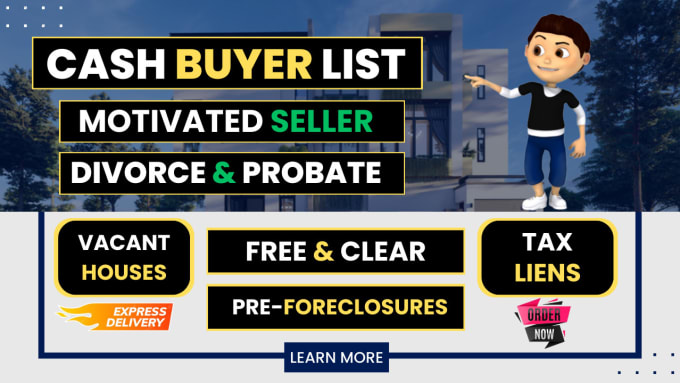 Gig Preview - Get real estate pre foreclosure, vacant property and motivational sellers leads