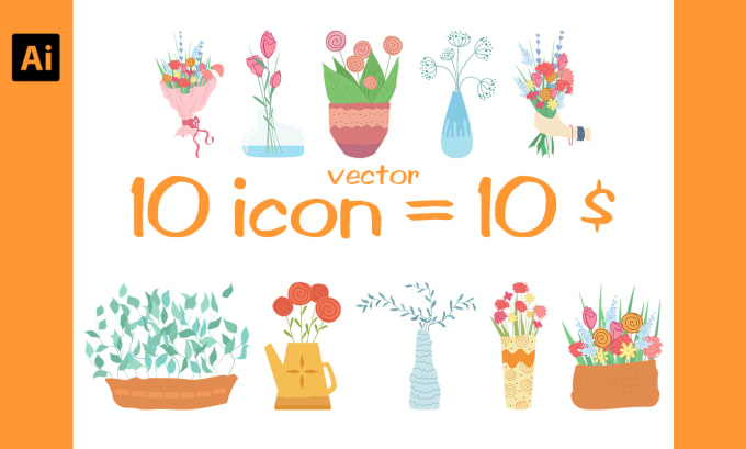 Gig Preview - 10 vector icons or stickers on any topic