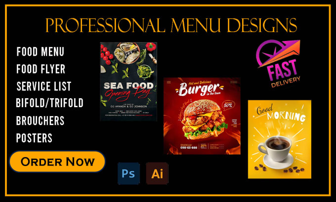 Gig Preview - Design professional restaurant menus and social media posts