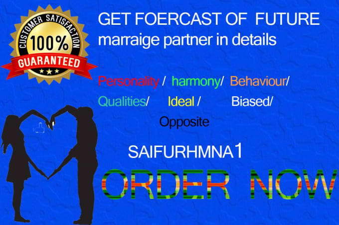 Gig Preview - Forecast future marriage partner in details,marriage ideal