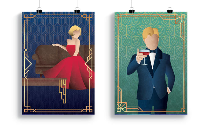 Gig Preview - Create art deco style posters and illustration