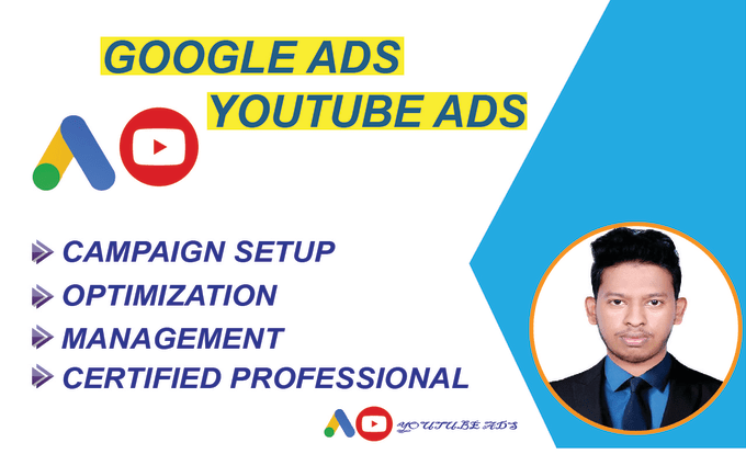 Bestseller - setup and manage your youtube PPC ads and google ads campaign