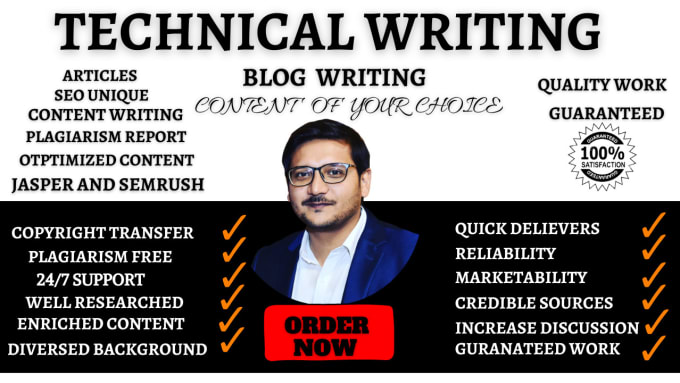 Gig Preview - Do technical writing, blog writing and article writing