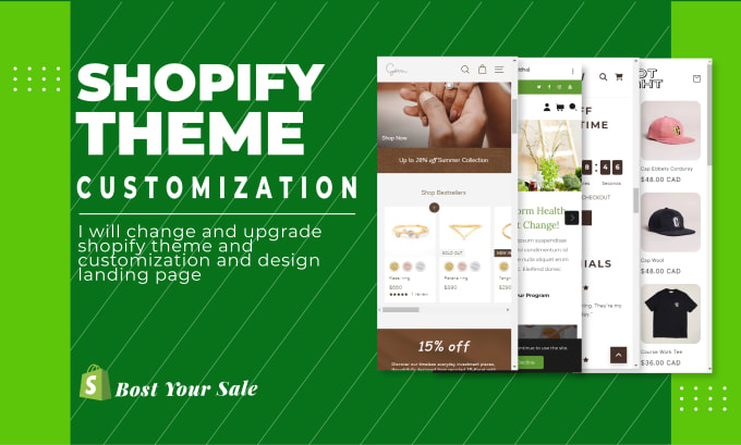 Gig Preview - Change and upgrade shopify theme and customization shopify store