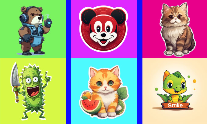 Gig Preview - Make cute cartoon character animals sticker design illustration