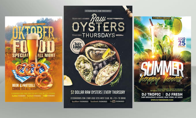 Bestseller - design food, catering, drink, flyer, menu, poster for restaurant