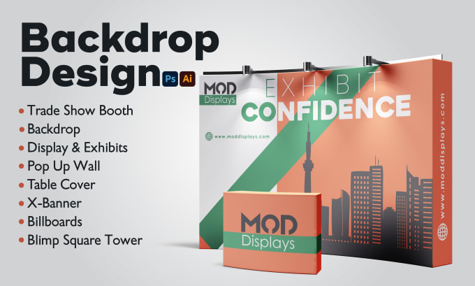 Gig Preview - Design trade show booth and backdrop for your exhibition