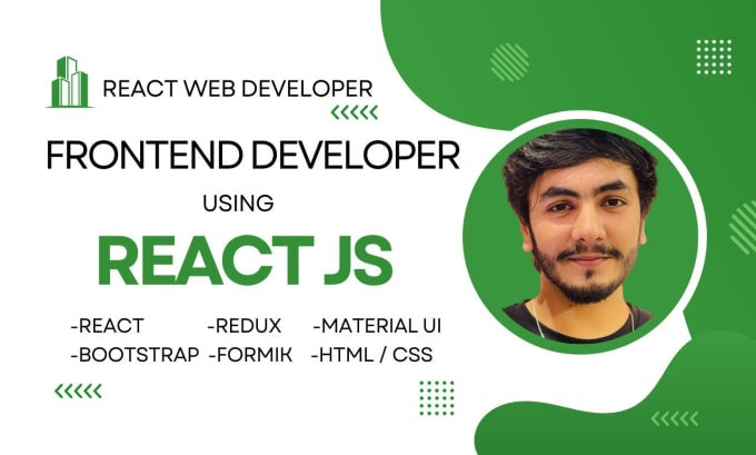 Gig Preview - Be front end web developer using react js, redux, bootstrap