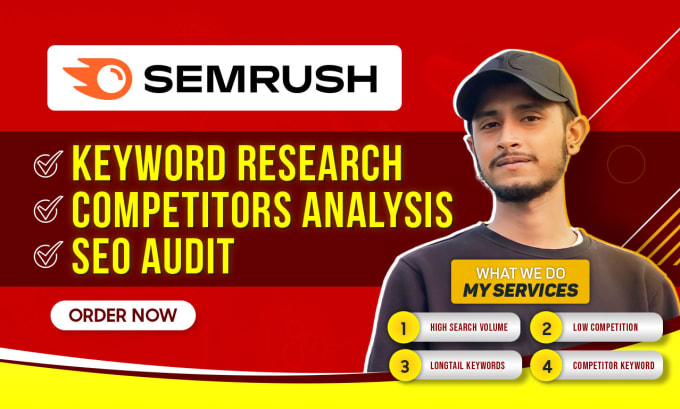 Gig Preview - Do semrush keyword research and SEO audit report within 24 hours