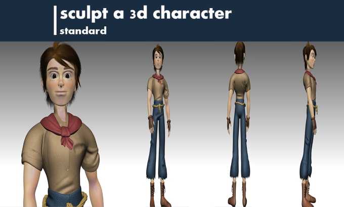 Gig Preview - Sculpt a 3d anime character high, low quality on few days