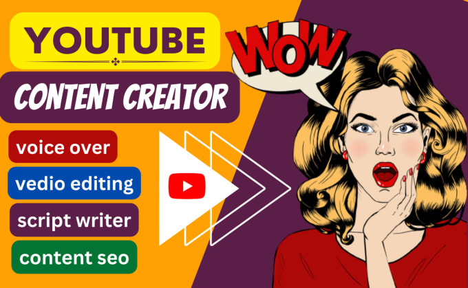 Gig Preview - Be your youtube video content creator, video  creator