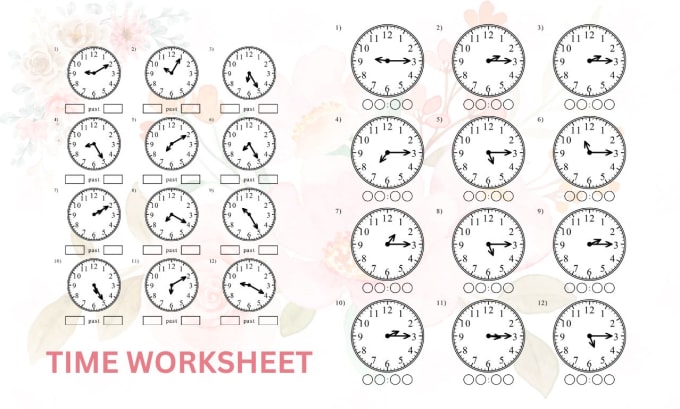 Gig Preview - Create telling time worksheets for kids with solutions