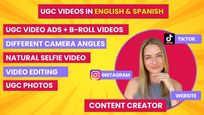 Gig Preview - Create ugc video ads english, spanish for tiktok, instagram