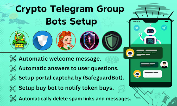 Gig Preview - Be setup telegram bot for your crypto telegram group