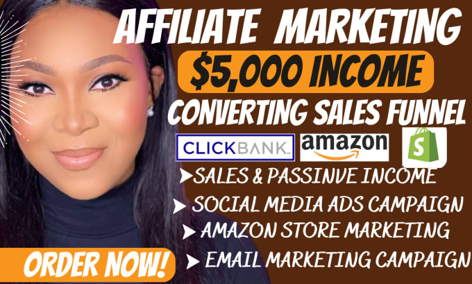 Gig Preview - Do clickbank  affiliate marketing clickbank sales funnel amazon affiliates sales