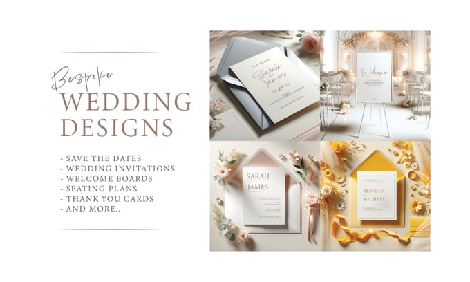 Gig Preview - Design bespoke wedding invitations, save the dates, welcome boards, and more