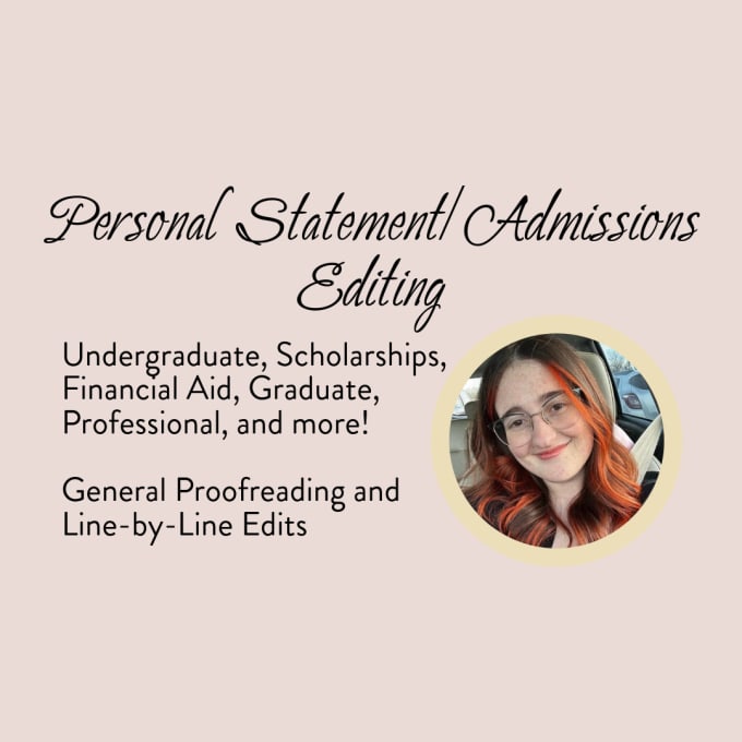 Gig Preview - Edit your personal statement or admissions essay