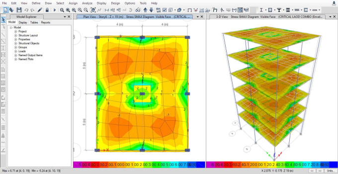 Gig Preview - Work on structural designing, analysis and drafting using etabs or sap2000