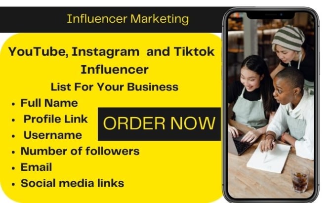 Gig Preview - Find best  instagram youtube tiktok influencer