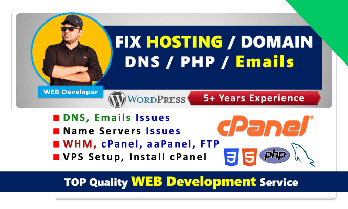 Gig Preview - Fix dns, domain transfer, hosting, website transfer, and vps server, it support