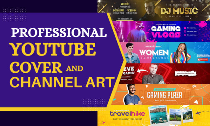 Gig Preview - Design youtube cover, social media banner header, and logo