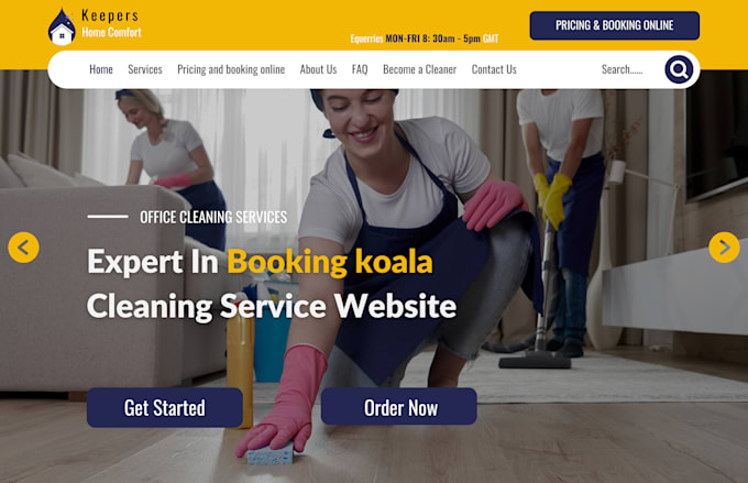 Gig Preview - Do cleaning service website, clean wordpress website, booking koala website