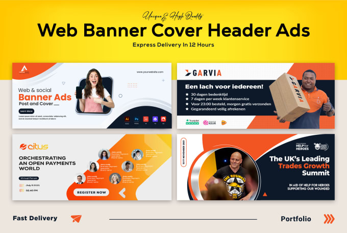 Gig Preview - Design website banner, cover, header, email banner, web slider and hero image