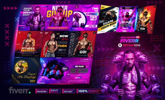 Gig Preview - Create modern fitness, gym, yoga, aerobic, sports, event, jiujitsu flyer in24hrs