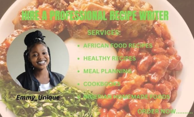 Gig Preview - Write you delicious and healthy african food recipes