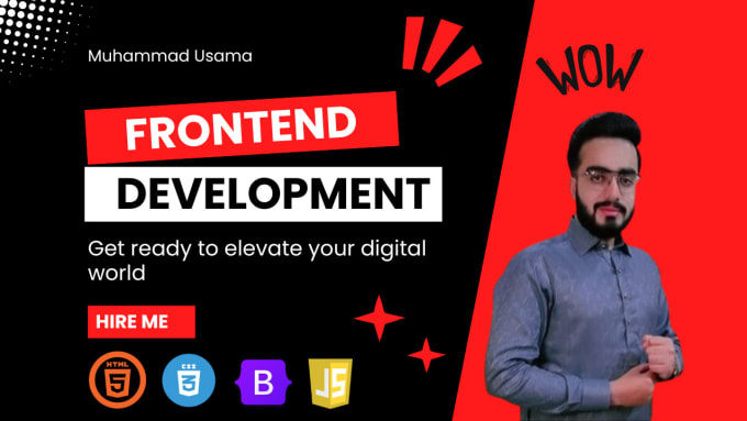 Gig Preview - Be your front end web developer with html, css,  bootstrap