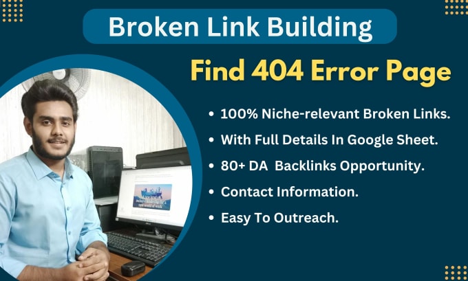 Gig Preview - Find broken link building on niche related with details