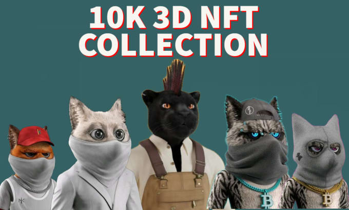 Gig Preview - Create 3d unique nft art, 3d nft 10k collection that you can sell on opensea