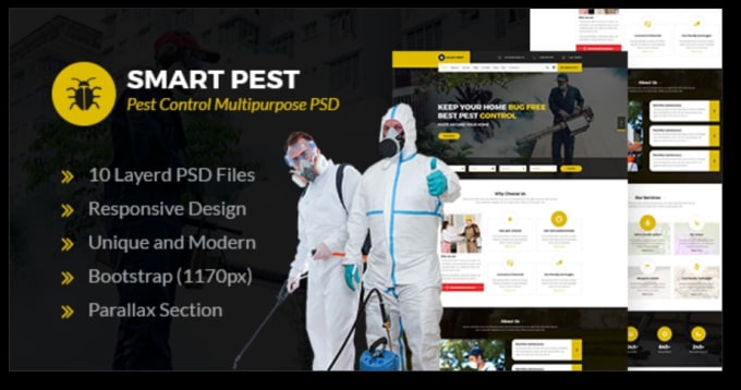 Gig Preview - Pest control website,fumigation, handyman cleaning service website