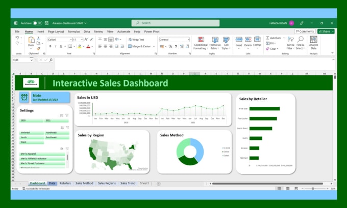 Gig Preview - Create dynamic excel dashboards for data visualization