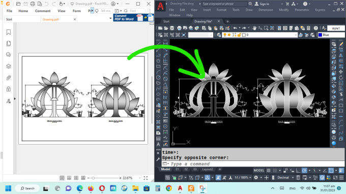 Gig Preview - Draw hand sketch, pdf drawing in autocad software