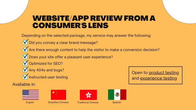 Gig Preview - Review your website from a customer lens