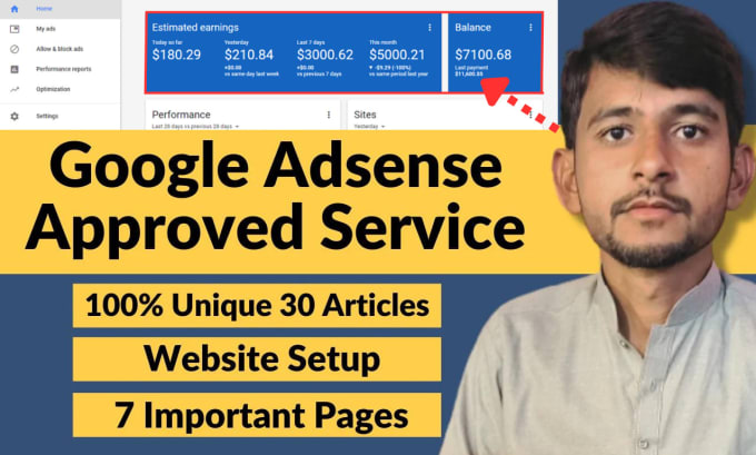 Bestseller - create wordpress website adsense approval for extra income