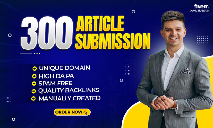 Gig Preview - Build 300 unique domain article submission white hat seo contextual backlinks